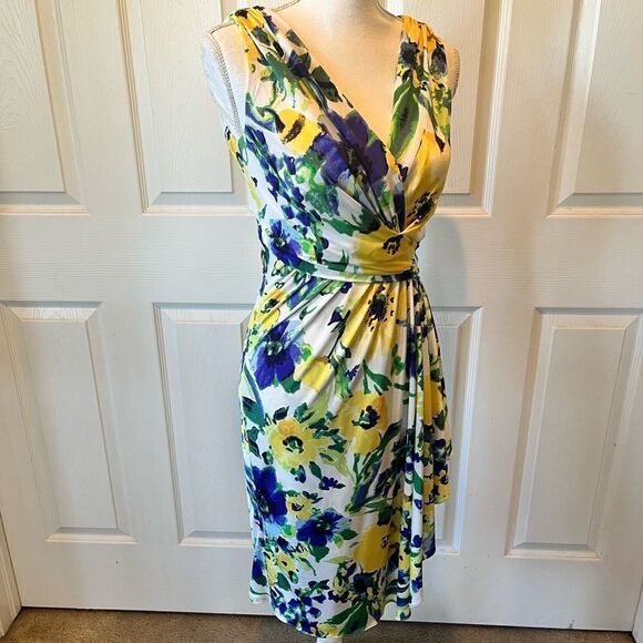 Ralph Lauren Floral Faux Wrap Cascade Dress - Picture 5 of 14